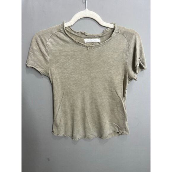 We The Free Green Peasant Baby Tee Sz S Short Sleeve Cotton Cottage - Picture 6 of 14